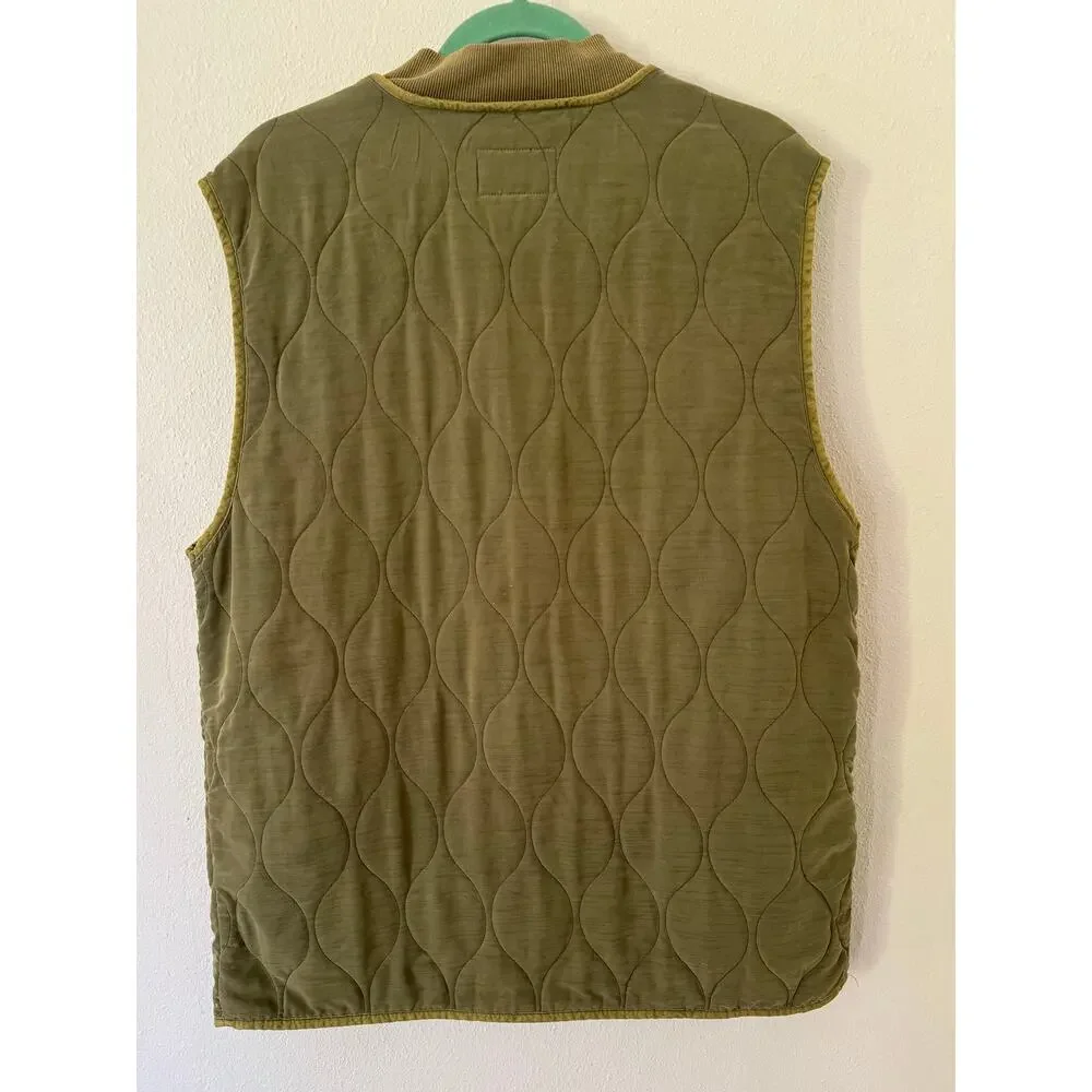 Free People We The Free Billy Quilted Military Vest- Army Olive Green size M - Picture 3 of 6